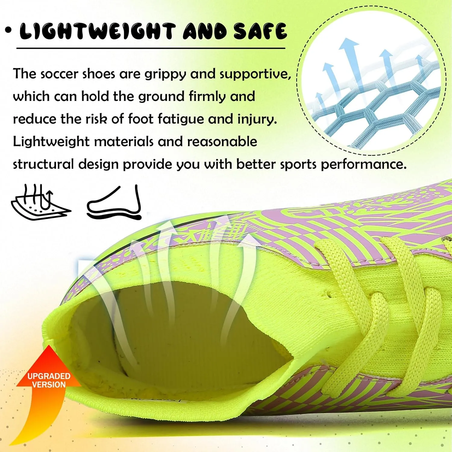 Kids Soccer Cleats Boys Girls Football Cleats Turf Soccer Shoes AG/FG