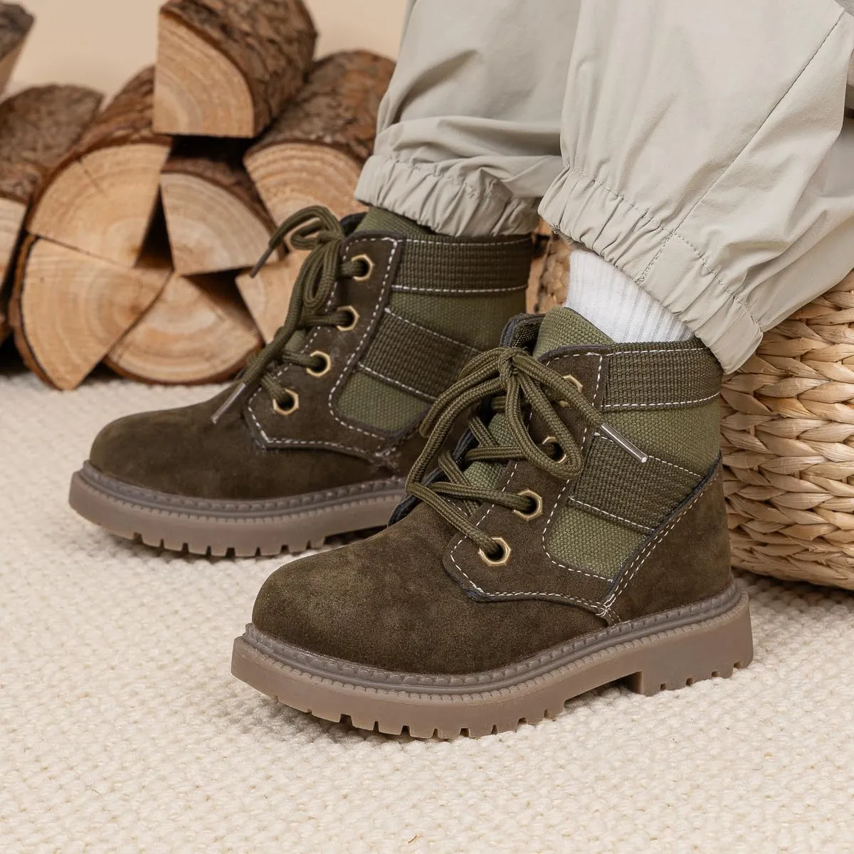 KIDSUN Toddler Boys Girls Boots Kids Work Boots Winter Snow Boots Lace Up Hiking Outdoor Boots (Toddler/little Kid)