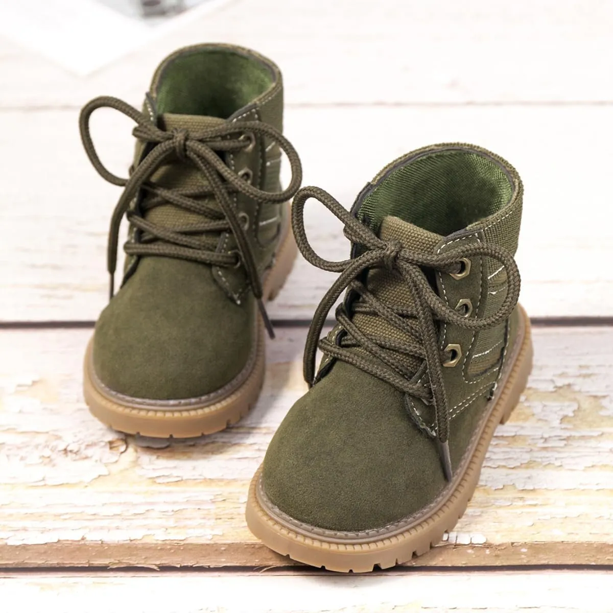 KIDSUN Toddler Boys Girls Boots Kids Work Boots Winter Snow Boots Lace Up Hiking Outdoor Boots (Toddler/little Kid)
