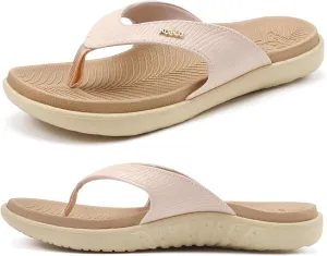 KuaiLu Flip Flops For Women Ladies Orthotic Yoga Mat Cushion Sandals Dressy Womans Lightweight Summer Slip On Beach Thong Sandles with Comfortable Arch Support (US Size 5-12)