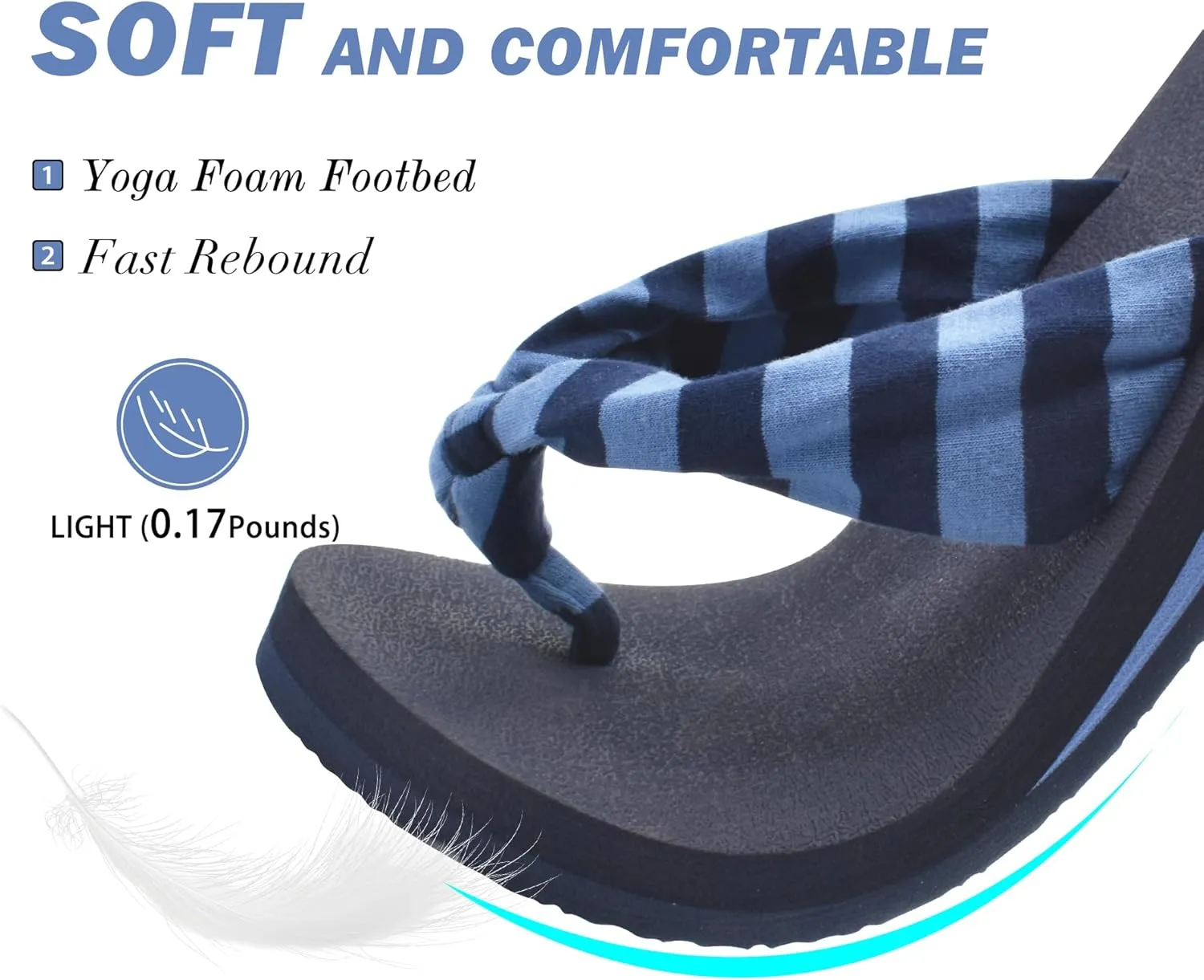 KuaiLu Flip Flops for Women with Arch Support Yoga Mat Comfortable Summer Beach Walking Thong Cushion Sandals Slip On Indoor Outdoor