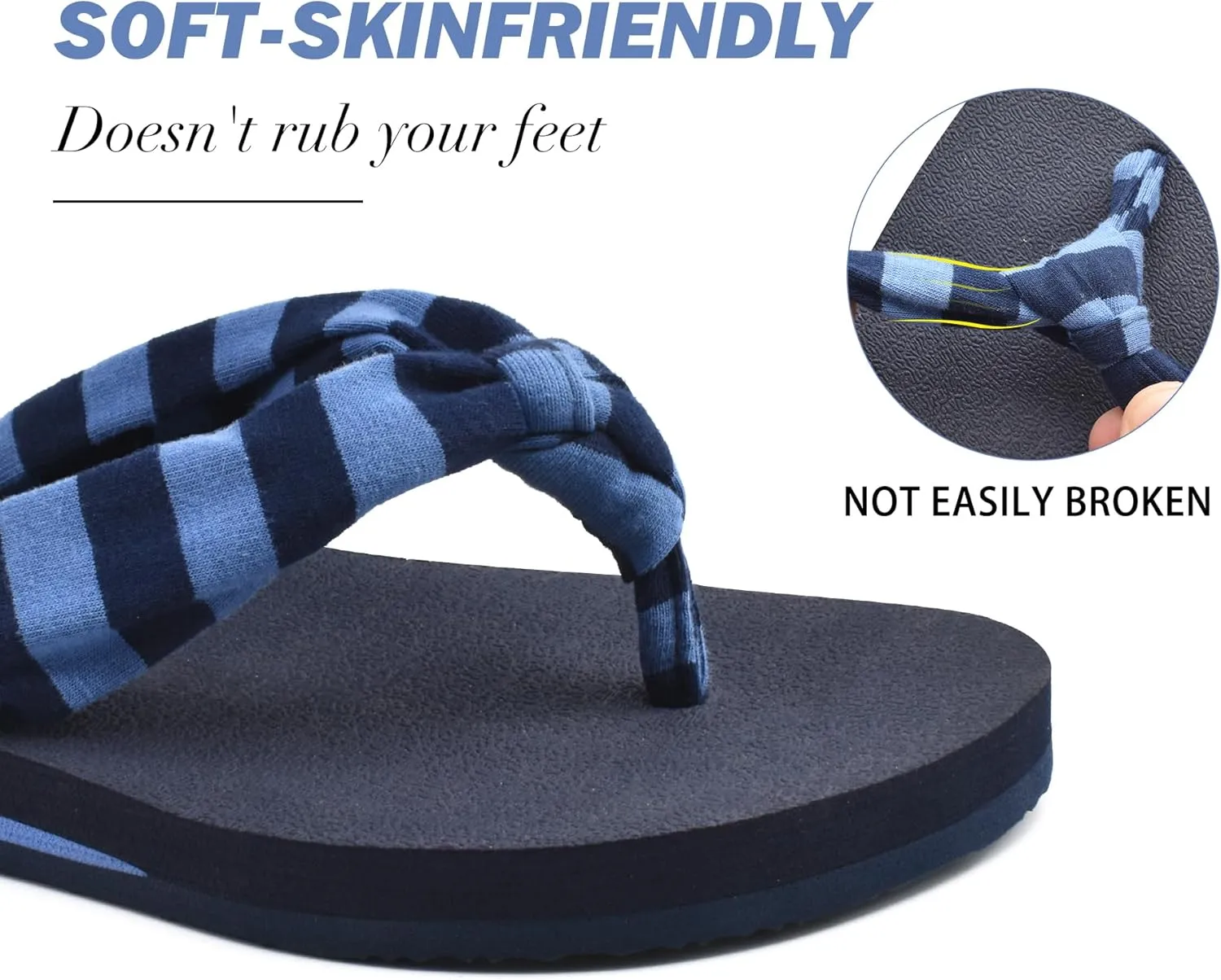 KuaiLu Flip Flops for Women with Arch Support Yoga Mat Comfortable Summer Beach Walking Thong Cushion Sandals Slip On Indoor Outdoor