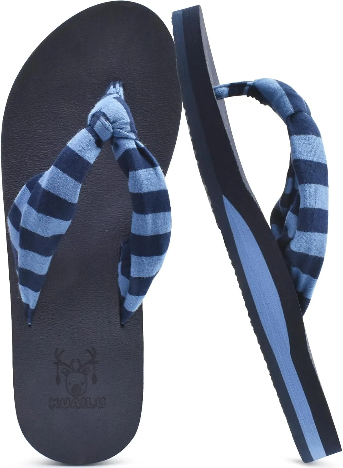 KuaiLu Flip Flops for Women with Arch Support Yoga Mat Comfortable Summer Beach Walking Thong Cushion Sandals Slip On Indoor Outdoor
