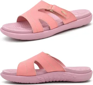 KuaiLu Womens Fashion Orthotic Slides Ladies Lightweight Athletic Yoga Mat Sandals Slip On Thick Cushion Slippers Sandals With Comfortable Plantar Fasciitis Arch Support
