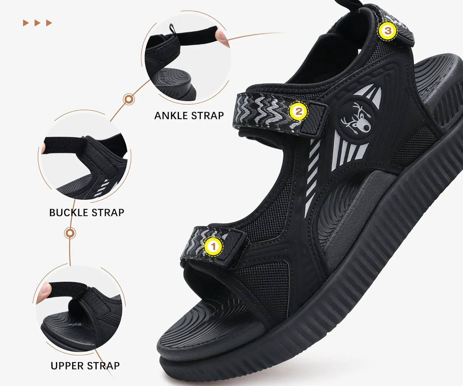 KuaiLu Womens Orthopedic Walking Sandals Recovery Sport Outdoor Hiking Water Sandles Thick Athletic Cushion Adjustable Strap Sandals with Comfortable Plantar Fasciitis Arch Support