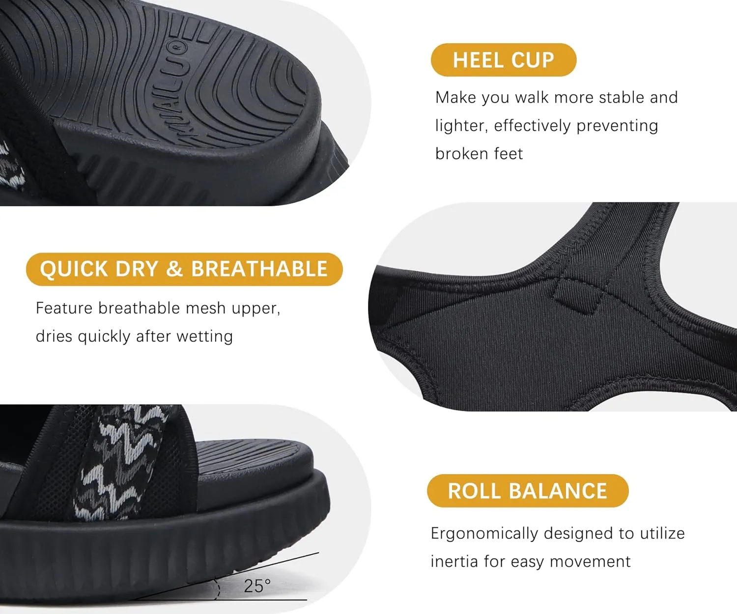 KuaiLu Womens Orthopedic Walking Sandals Recovery Sport Outdoor Hiking Water Sandles Thick Athletic Cushion Adjustable Strap Sandals with Comfortable Plantar Fasciitis Arch Support