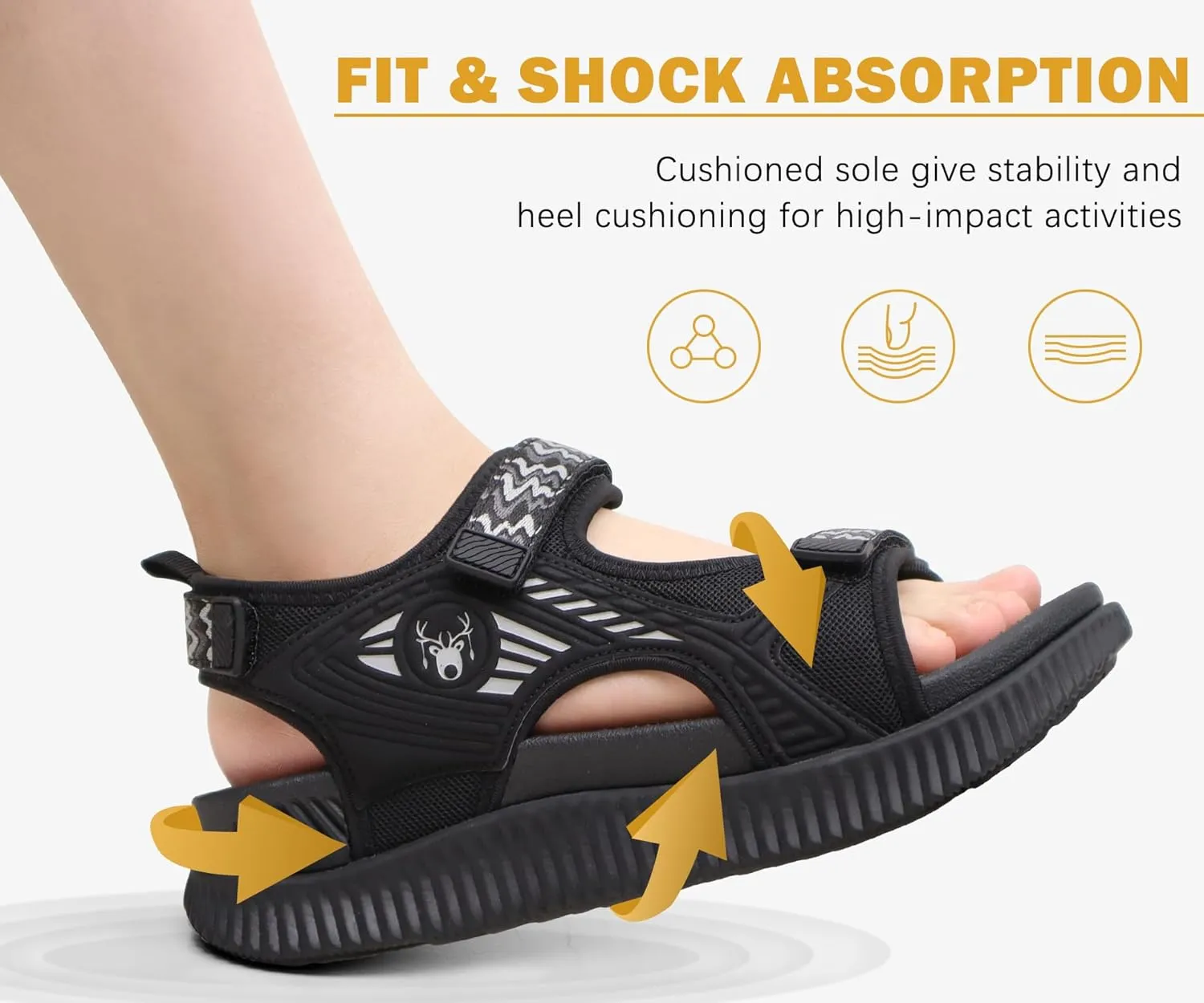 KuaiLu Womens Orthopedic Walking Sandals Recovery Sport Outdoor Hiking Water Sandles Thick Athletic Cushion Adjustable Strap Sandals with Comfortable Plantar Fasciitis Arch Support