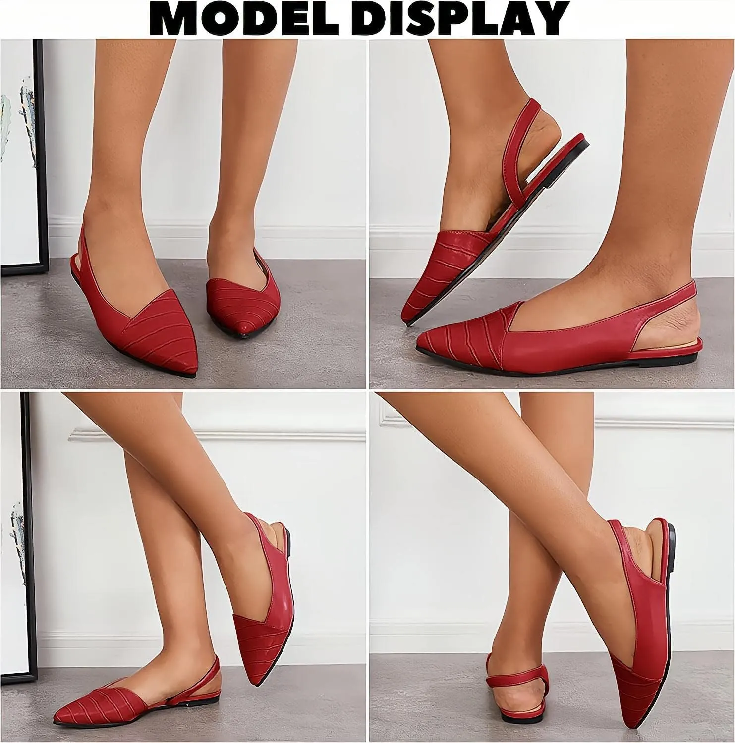 LAICIGO Women's Closed Pointed Toe Flats Slingback Low Heel Slip-on Cutout Animal Print Backless Mules Sandals