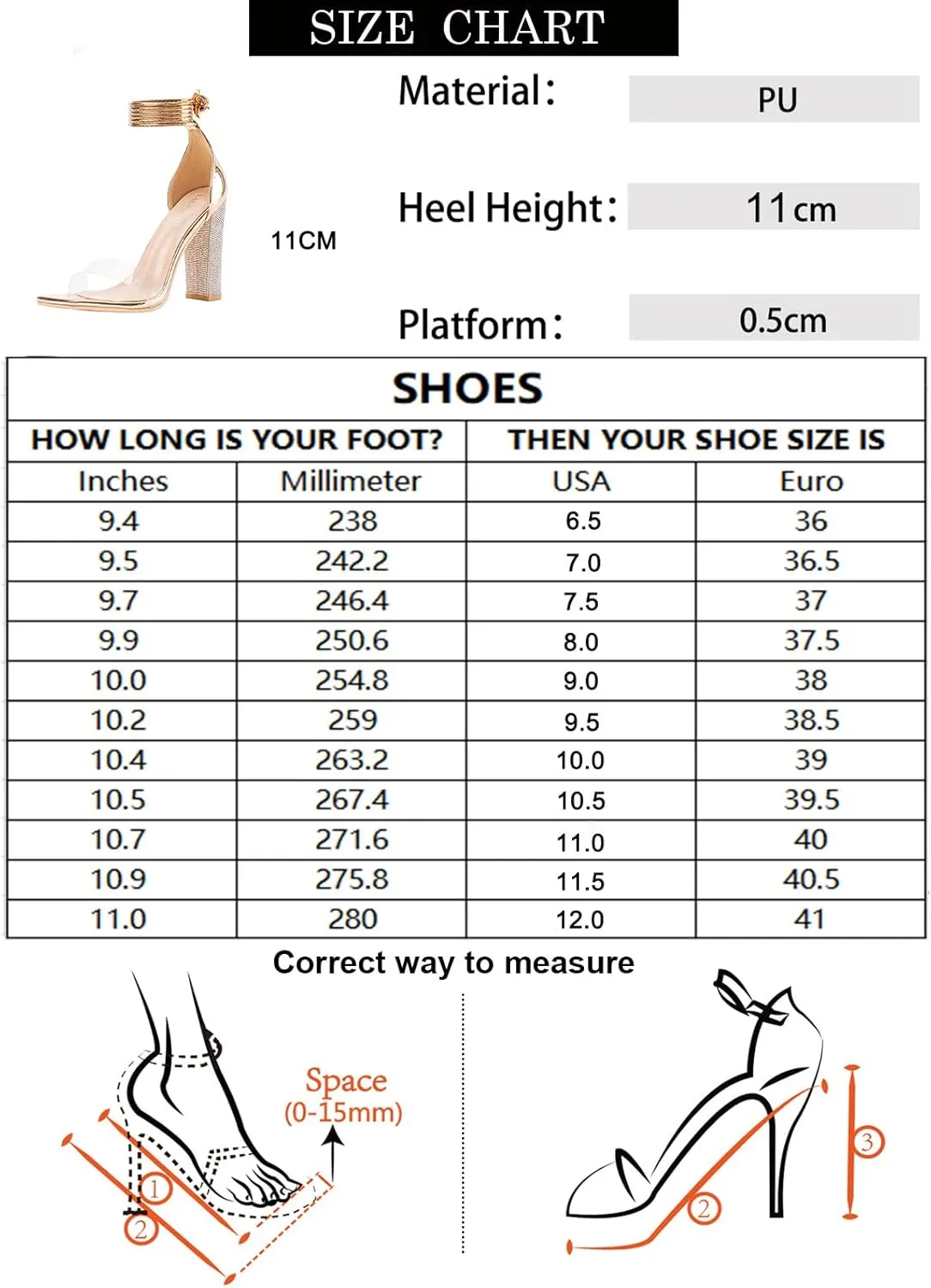 LALA IKAI Chunky Heels Sandals for Women Comfy Open Toe Strappy Rhinestone High Heeled Sandals White Silver Gold Black Ankle Clear Heels for Party Wedding