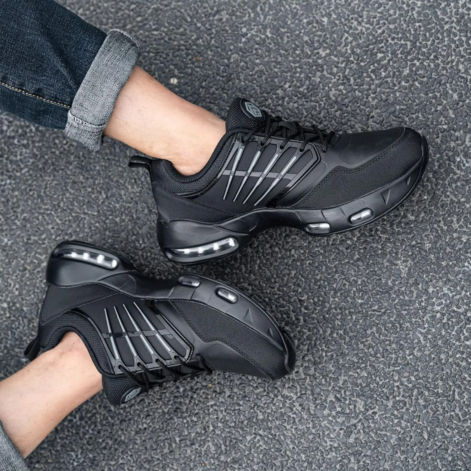 LARNMERN Men Non Slip Work Waterproof Footwear Fashion Sneakers Comfortable Kitchen Chef Food Service Restaurant Air Cushion Shoes
