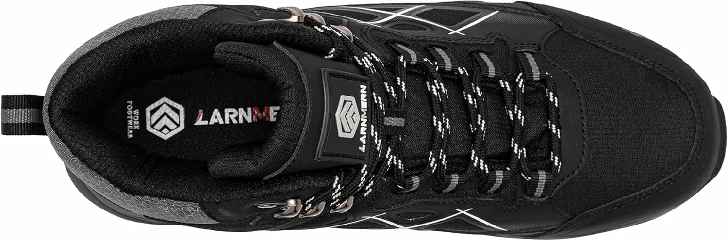 LARNMERN Steel Toe Boots Men, Non Slip Work Puncture Proof Safety Boot, Industrial Construction Comfortable Outdoor Hiking Military Tactical Shoes
