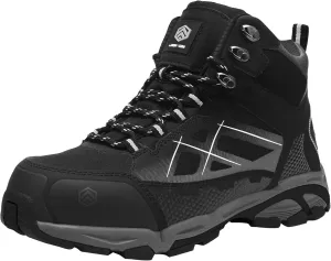 LARNMERN Steel Toe Boots Men, Non Slip Work Puncture Proof Safety Boot, Industrial Construction Comfortable Outdoor Hiking Military Tactical Shoes