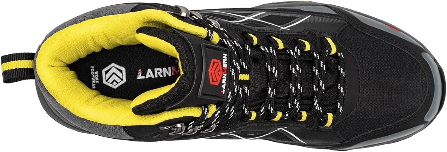 LARNMERN Steel Toe Boots Men, Non Slip Work Puncture Proof Safety Boot, Industrial Construction Comfortable Outdoor Hiking Military Tactical Shoes