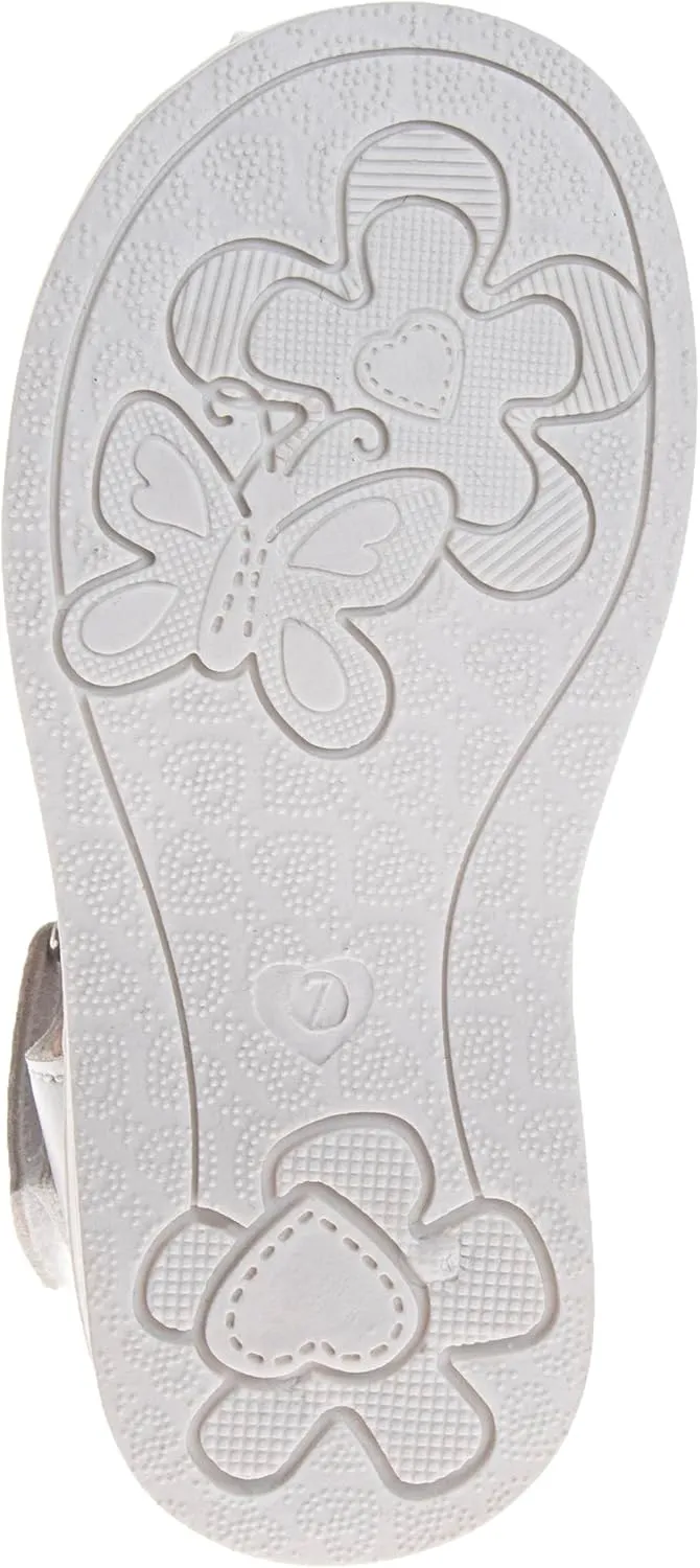 Laura Ashley Princess Girl Rainbow Sandals Summer Glitter Strap Closed Toe Sandals Flats for Girls Size 6-10 Toddler 11-12 Little Kid