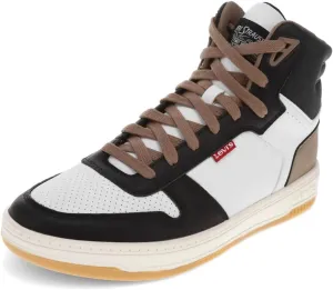 Levi's Men's Drive Hi Sneaker, White/Black/Khaki, 8.5