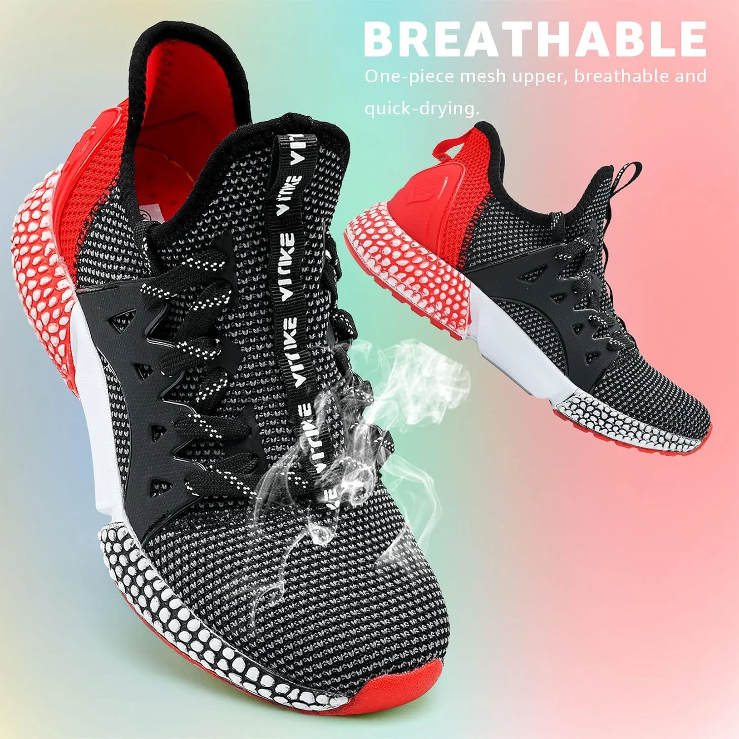 Littleplum Boys Running Shoes Slip On Kids Sneakers Mesh Tennis Shoes Lightweight Breathable for Athletic Gym School Sport