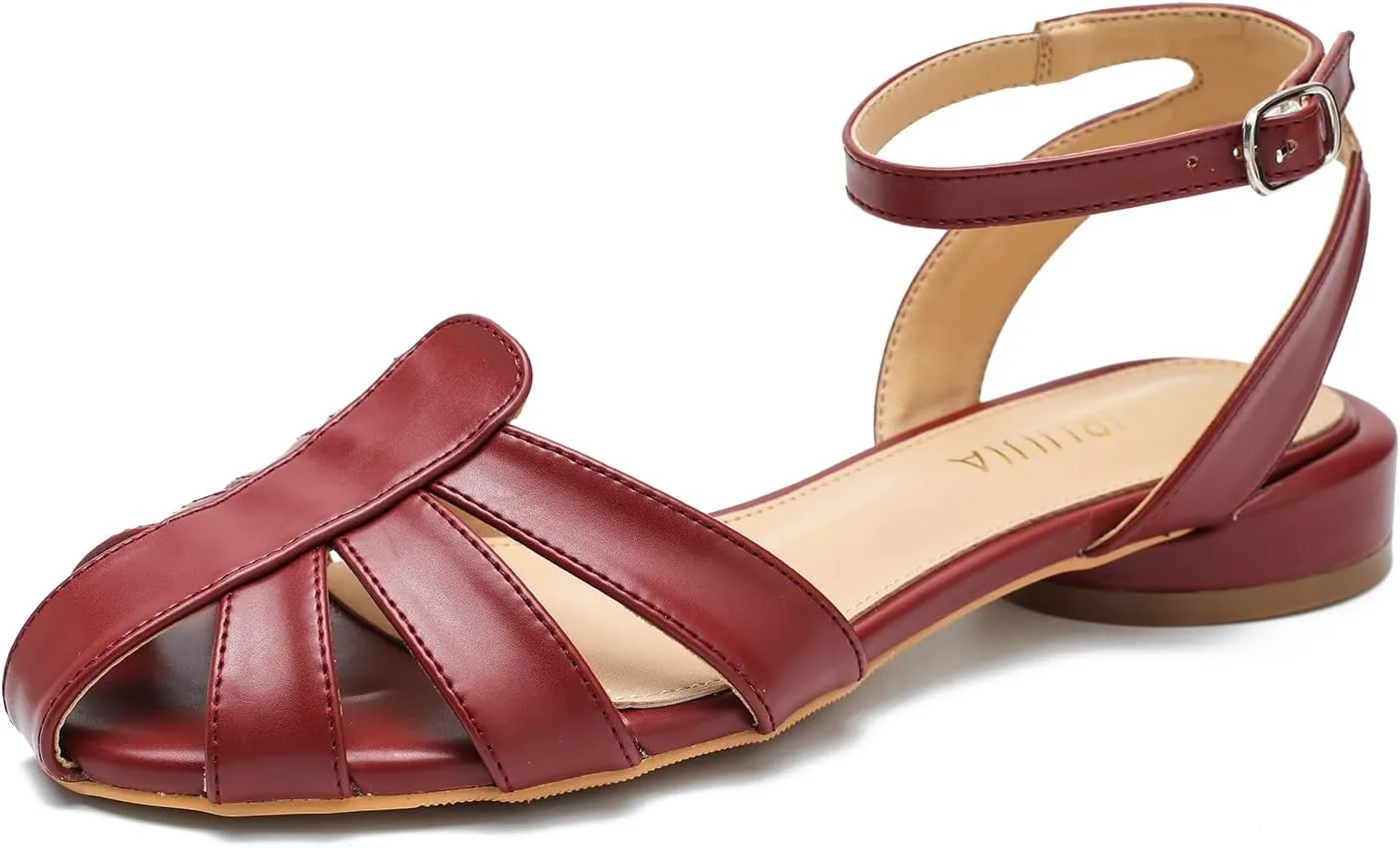 LIURUIJIA Women's Closed Toe Flat Sandals Comfortable Ankle Strap Strappy Boho Shoes Casual Dressy Summer Gladiator Sandals
