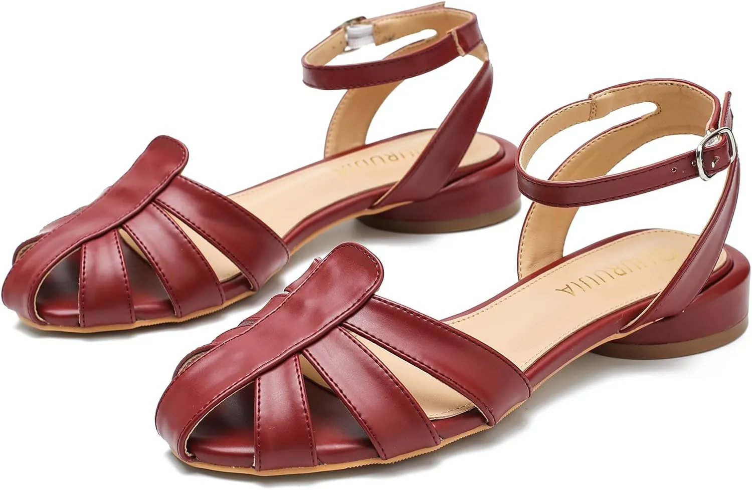 LIURUIJIA Women's Closed Toe Flat Sandals Comfortable Ankle Strap Strappy Boho Shoes Casual Dressy Summer Gladiator Sandals