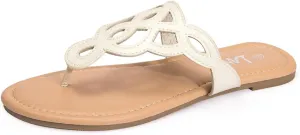 LM Women's Thong Sandals T-Strap Sandals Slip On Flat Sandals Flip Flop Casual Summer Slide Sandals