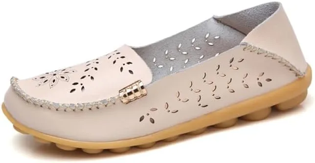 Loafers for Women Comfortable Slip on Casual Flats Walking Leather Shoes Breathable & Lightweight Non-Slip Moccasins