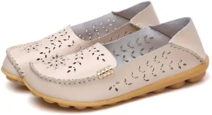 Loafers for Women Comfortable Slip on Casual Flats Walking Leather Shoes Breathable & Lightweight Non-Slip Moccasins