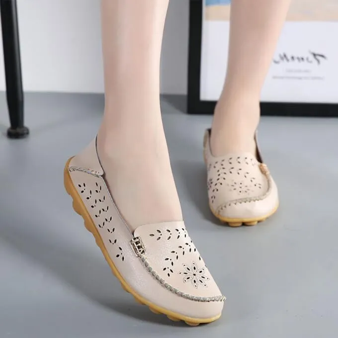Loafers for Women Comfortable Slip on Casual Flats Walking Leather Shoes Breathable & Lightweight Non-Slip Moccasins