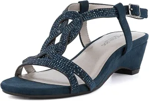 LONDON FOG Womens Macey Demi-Wedge Dress Sandals