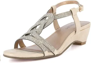 LONDON FOG Womens Macey Demi-Wedge Dress Sandals