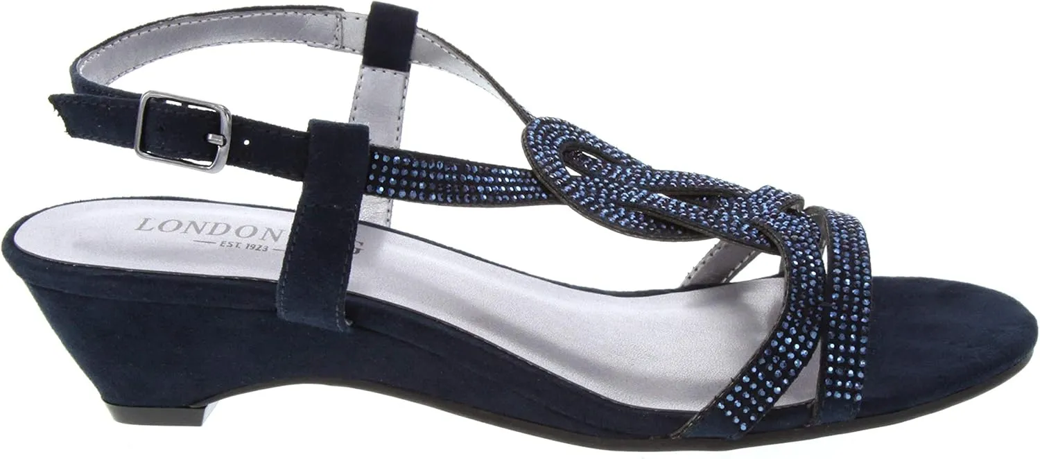 LONDON FOG Womens Macey Demi-Wedge Dress Sandals