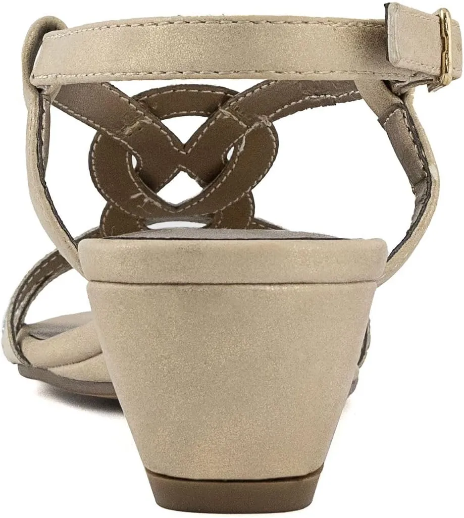 LONDON FOG Womens Macey Demi-Wedge Dress Sandals