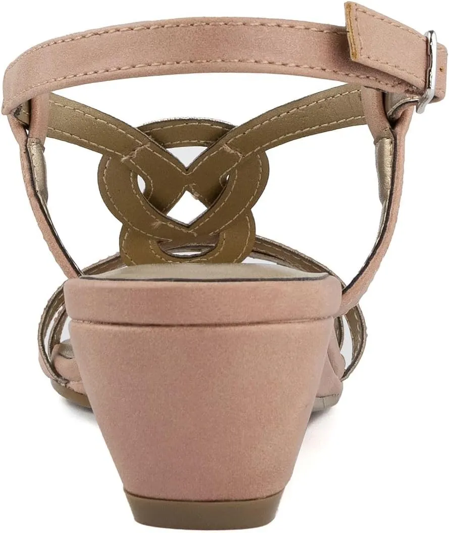 LONDON FOG Womens Macey Demi-Wedge Dress Sandals