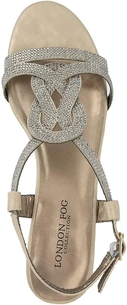 LONDON FOG Womens Macey Demi-Wedge Dress Sandals
