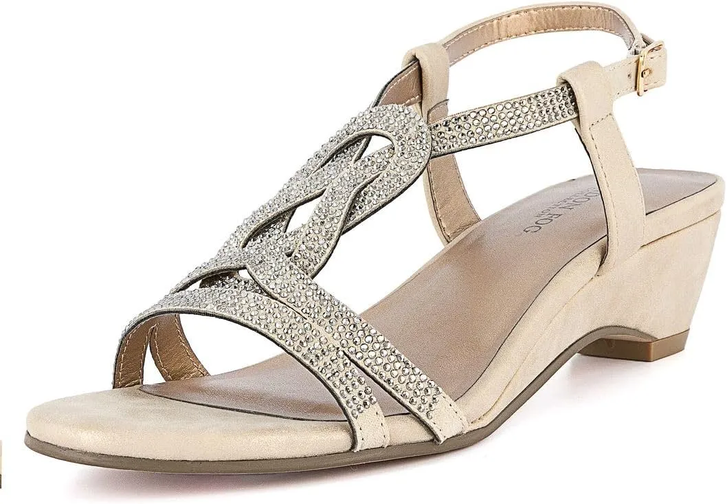 LONDON FOG Womens Macey Demi-Wedge Dress Sandals