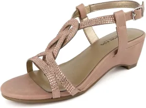 LONDON FOG Womens Macey Demi-Wedge Dress Sandals