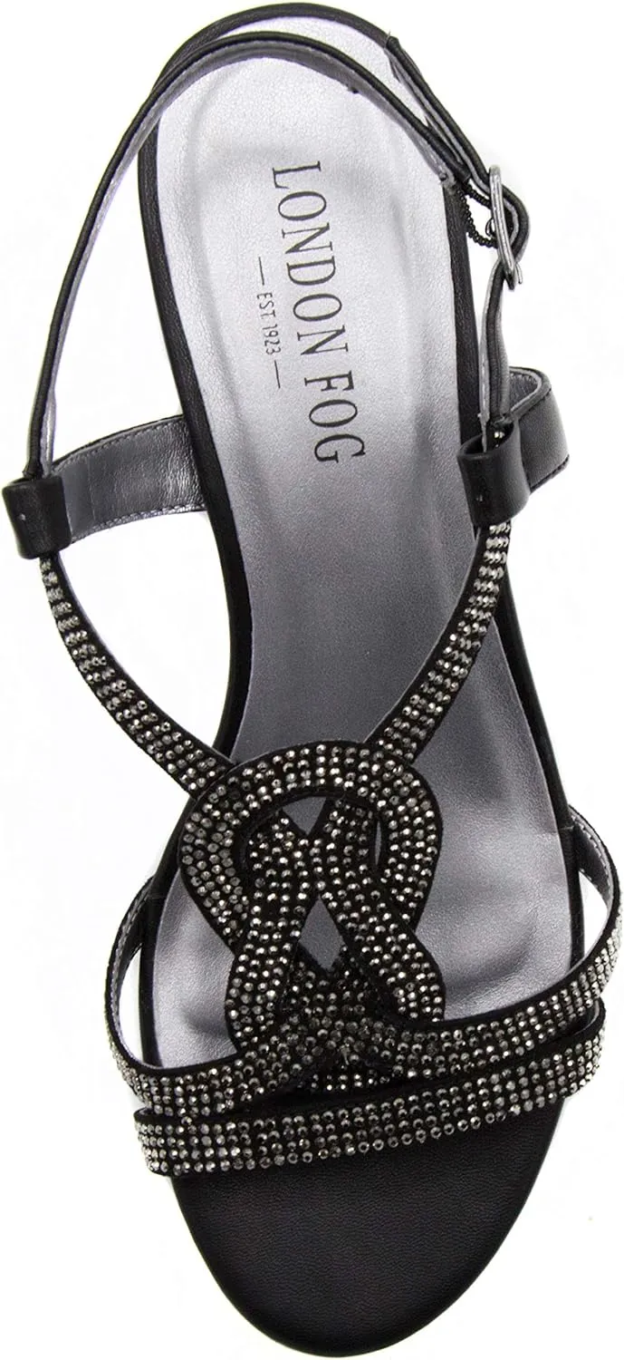 LONDON FOG Womens Macey Demi-Wedge Dress Sandals