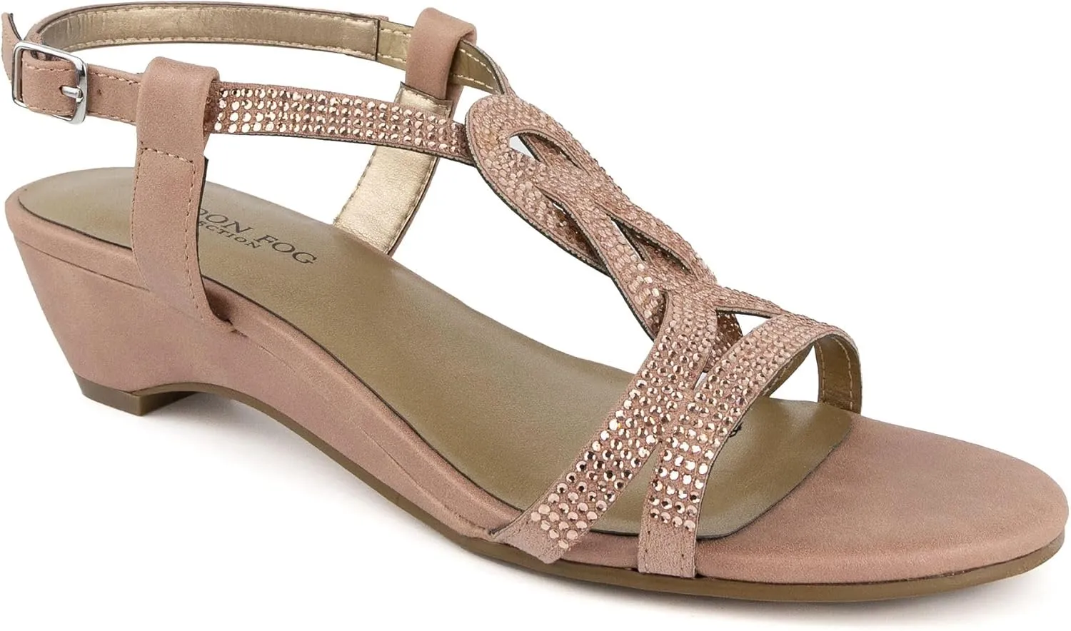 LONDON FOG Womens Macey Demi-Wedge Dress Sandals