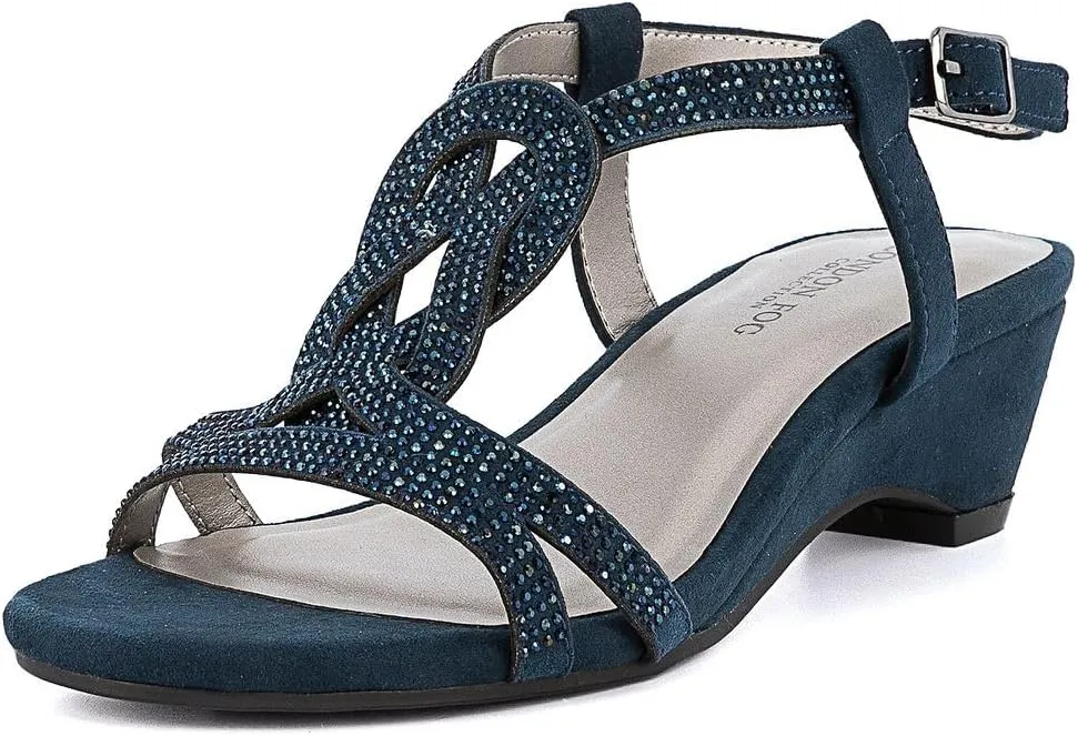 LONDON FOG Womens Macey Demi-Wedge Dress Sandals