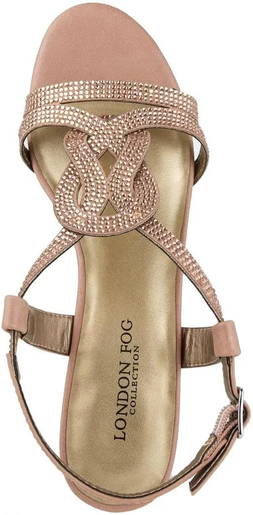 LONDON FOG Womens Macey Demi-Wedge Dress Sandals