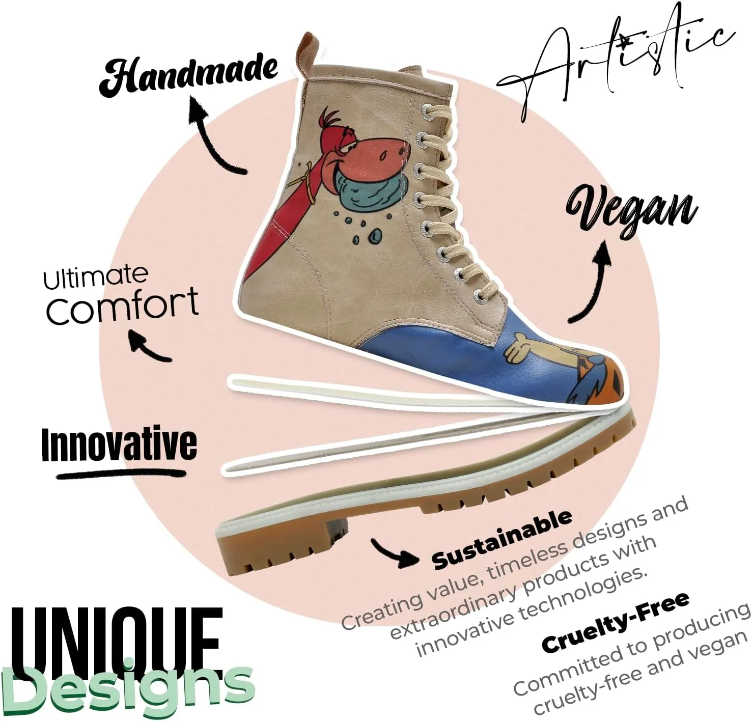 Long Boots for Women – Vegan Leather and Unique Design Womens Winter Boots, Comfortable and Stylish Womens Boots