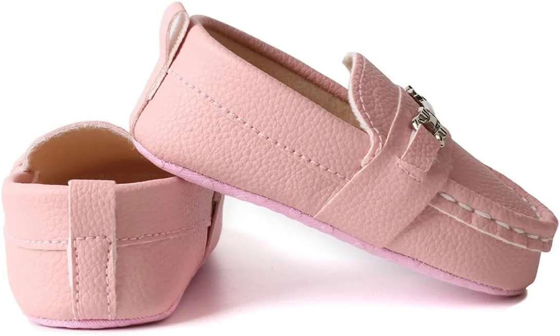 LONSOEN Baby Girls Boys Loafers Prewalker Dress Crib Shoes