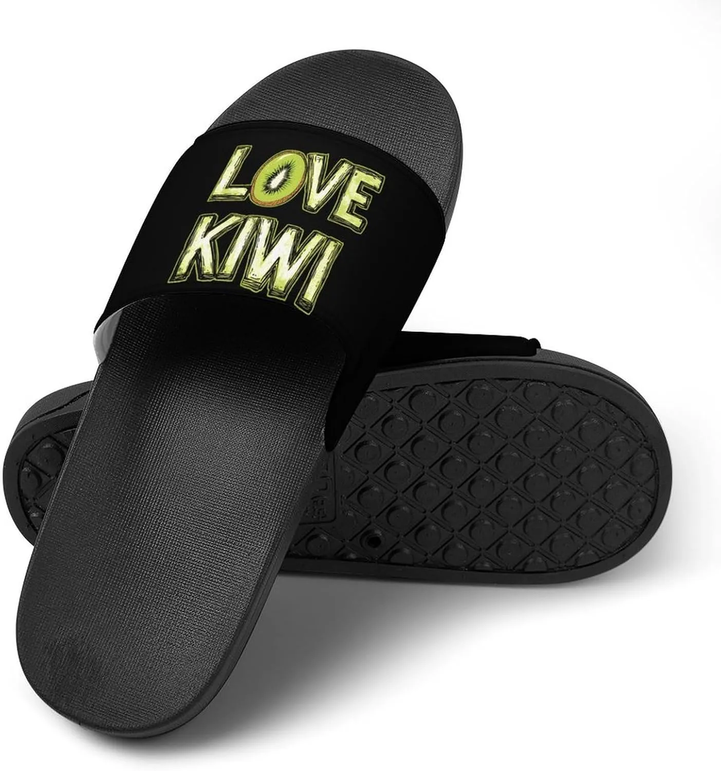 Love Kiwi Shower Sandals PVC Pillow Slippers Bath Slip On Home Shoes Non-Slip for Outdoor