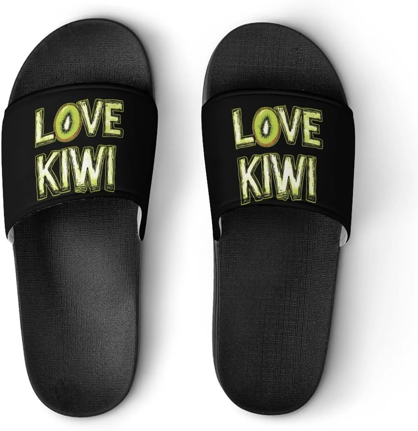 Love Kiwi Shower Sandals PVC Pillow Slippers Bath Slip On Home Shoes Non-Slip for Outdoor