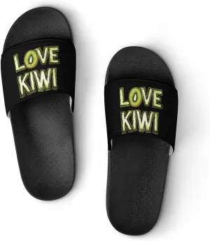 Love Kiwi Shower Sandals PVC Pillow Slippers Bath Slip On Home Shoes Non-Slip for Outdoor