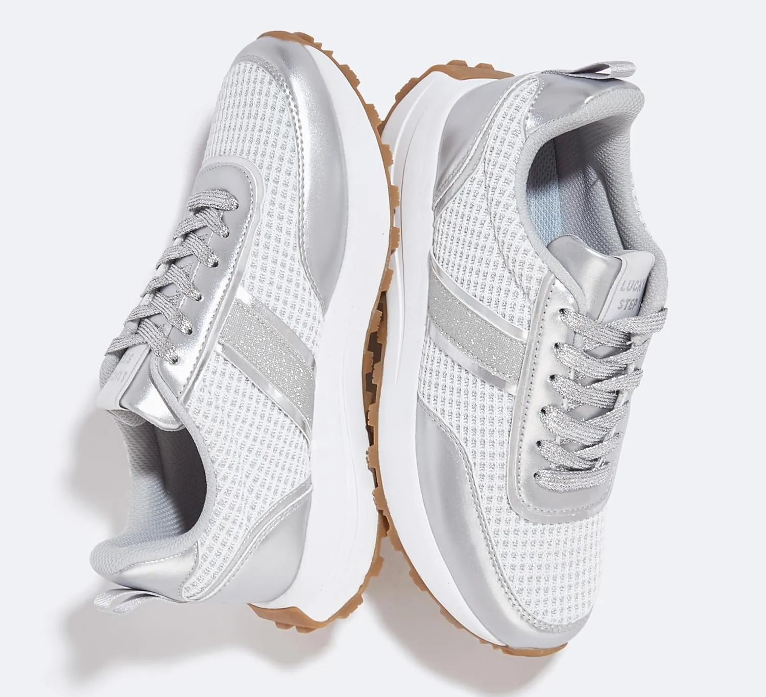 LUCKY STEP Women Platform Walking Shoe Fashion Retro Classic Casual Trainers Braided Rhinestone Sneakers Tennis Running Walking Shoes