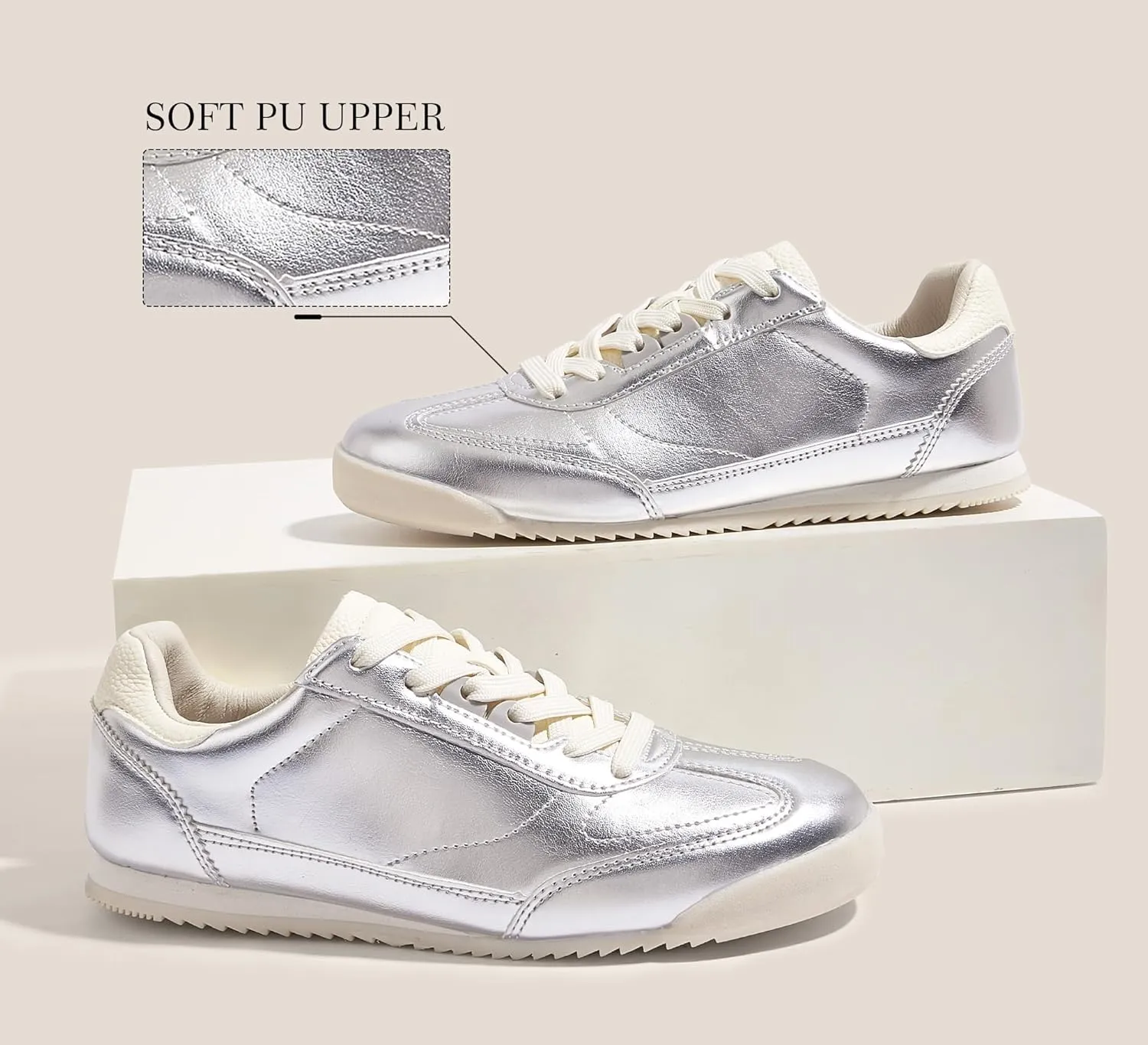 LUCKY STEP Women's Fashion Sneakers Neutral Comfortable Walking Running Gym Workout Shoes