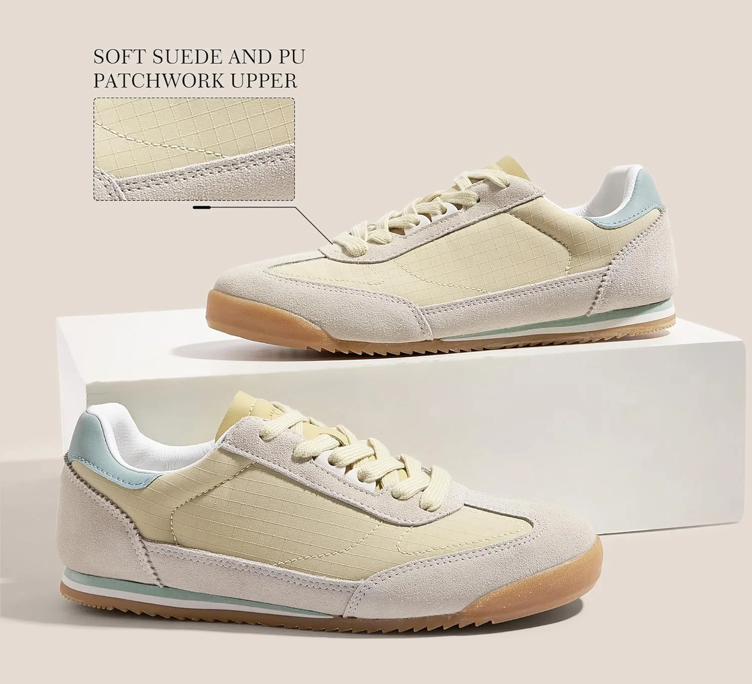 LUCKY STEP Women's Fashion Sneakers Neutral Comfortable Walking Running Gym Workout Shoes