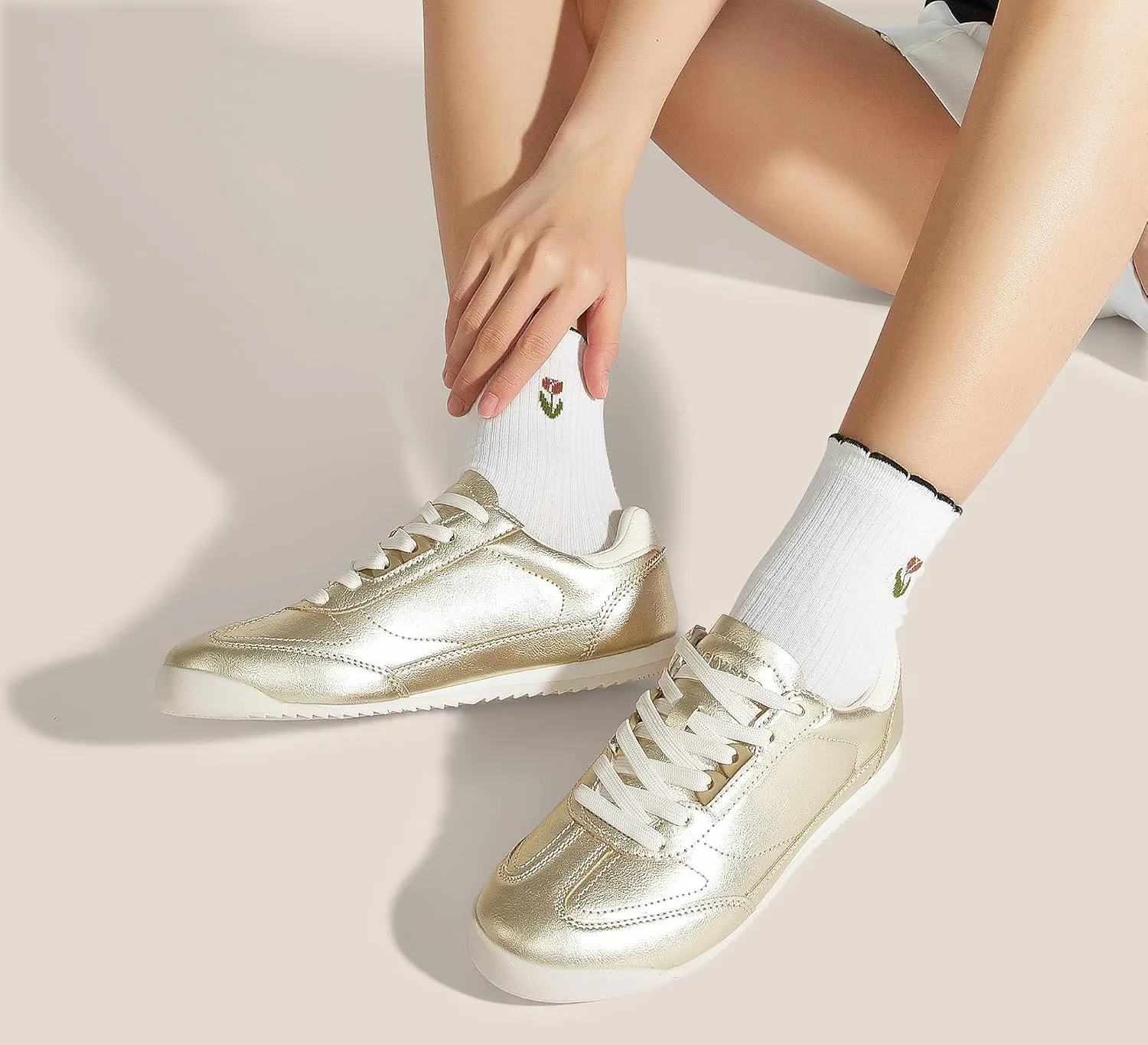 LUCKY STEP Women's Fashion Sneakers Neutral Comfortable Walking Running Gym Workout Shoes