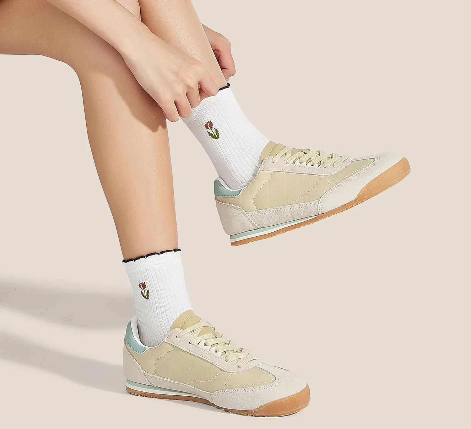 LUCKY STEP Women's Fashion Sneakers Neutral Comfortable Walking Running Gym Workout Shoes