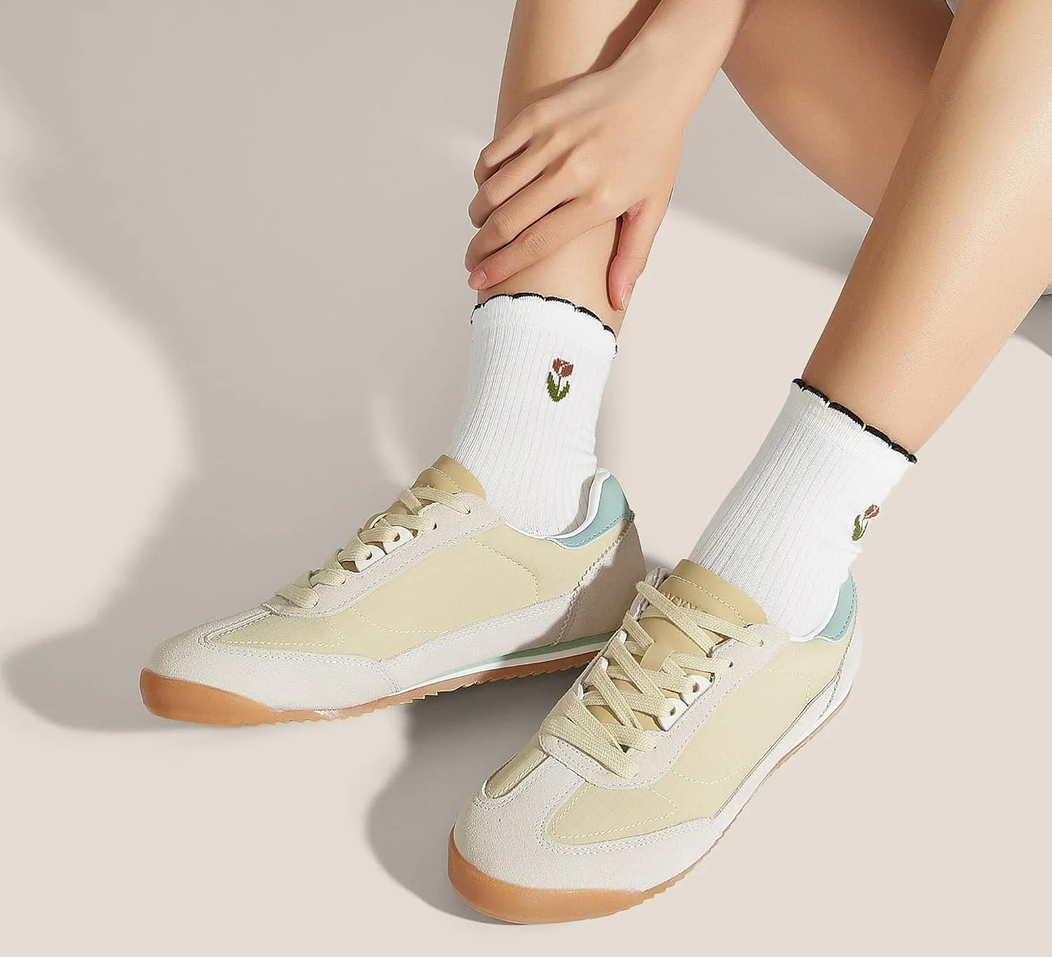 LUCKY STEP Women's Fashion Sneakers Neutral Comfortable Walking Running Gym Workout Shoes