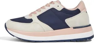 LUCKY STEP Women's Platform Fashion Sneakers Retro Neutral Classic Trainers Colorblock Casual Lace-up Stylish Tennis Chunky Walking Shoes